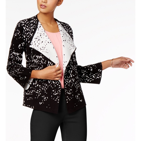 Alfani Sweaters - ALFANI Confetti Contrast Open Drape Sweater Cardigan Petite Small PS SP $80 EUC